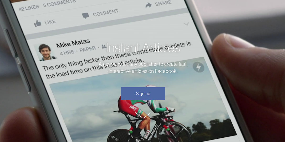 official website of Facebook Instant Articles